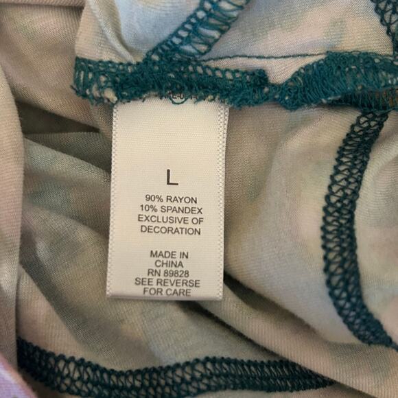 LOGO Women Tunic Top L Colorful Abstract‎ Whimsical Artsy Asymmetrical Hem Boho - Picture 8 of 11